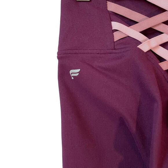 FABLETICS Women's Powerhold Workout Leggings Burgundy - Picture 7 of 9